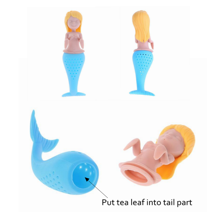 Unique Silicone Hanging Tea Leaf Bags Apusa Making Device Amusing Mermaid Tea Strainer Infuser