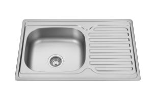 China PSON Above Counter Stainless Sink Kitchen Sink With Drainboard Anti Corrosion wholesale