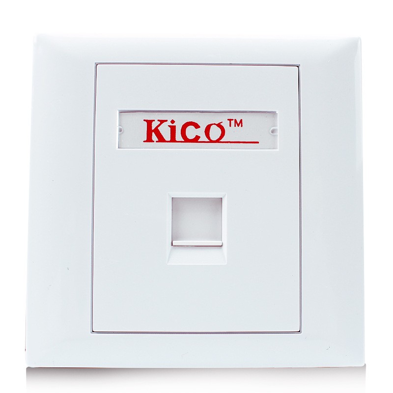 Kico cat6 cat5 cat7 RJ11 RJ45 single port pvc faceplate Type 86*86 Networking Faceplate