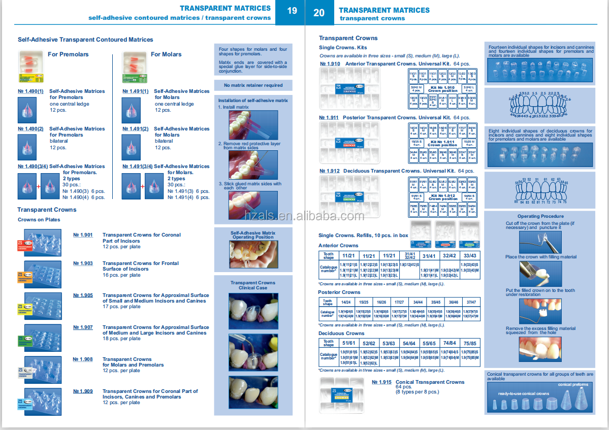 Instrument Classification Class II Dental Premolar Transparent Contoured Matrices Combined with Clamp TOR VM/ TOP BM 1.094