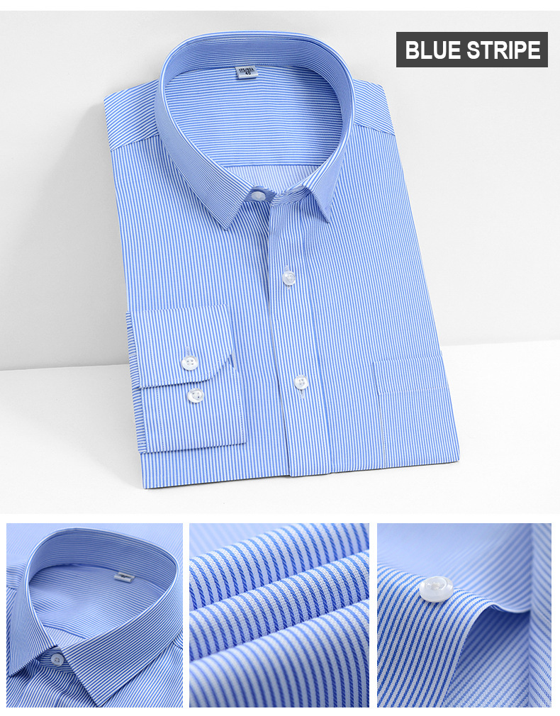 Leisure Style Shirts Grade Pure Cotton Non-Ironing Men'S Long-Sleeved Business Shirt