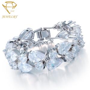 China Copper CCT Diamond Women's Bracelets Anti Allergy Teardrop Crystal wholesale