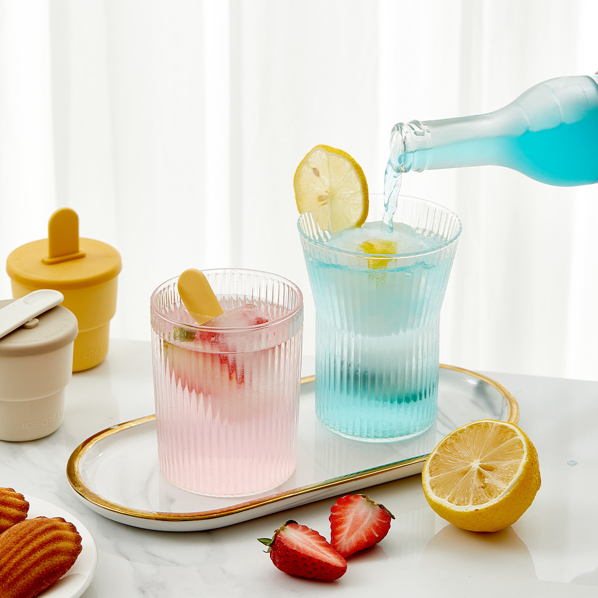 Ice Cream Popsicle Mold Set,Reusable Silicone Popsicles Molds for Kids