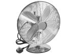 12 Inch Metal Table Fan Brushed Nickel On - Off Knob Switch / Small Vintage Desk