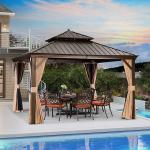 Outdoor Hardtop Gazebo Waterproof Gazebo Sun Shade Shelter Aluminum Gazebo