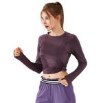 Women Round Neck Long Sleeve With Strap T-shirt Quick Dry Sport Yoga Fitness