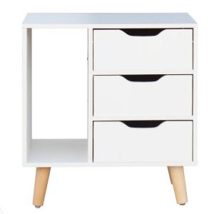 China Bedroom 28 Inch Nightstand MDF Wooden Bedside Cabinet Furniture wholesale