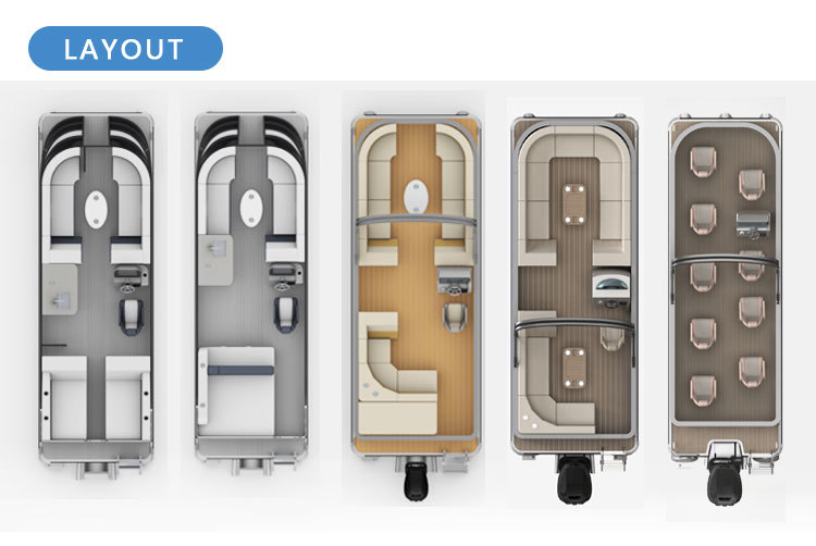 OEM 27 Ft Luxury Pontoon Boats 15-18 Person Capacity for Hosting Gatherings