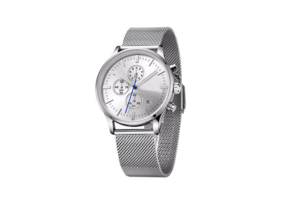 40mm Case Stainless Steel Gold Watch , Men Stainless Steel Mesh Watch