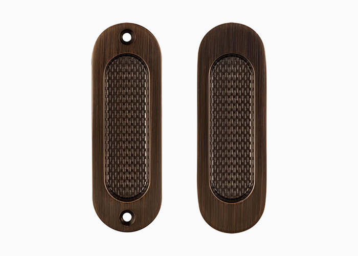 Modern Stripy Sliding Door Bathroom Handle Lock Set Keyless Push Pull Hidden Handle