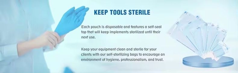 Different Size Sterilization Pouch Bags Disposable Dental Self Seal Sterilization Pouch