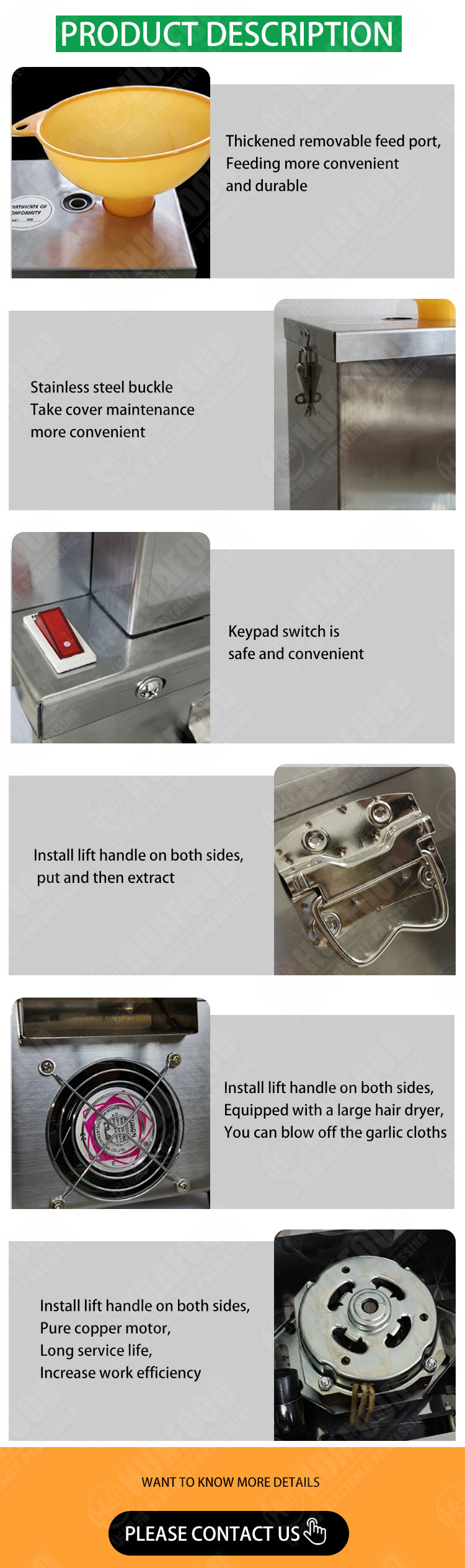 New Design Multi-Function Food Factory Shock Absorber Mini Garlic Peeler Machine