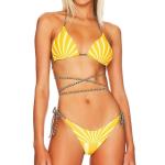 Yellow Vacation Bandeau Swimming Suits Bikini Backless The New Style In Stock