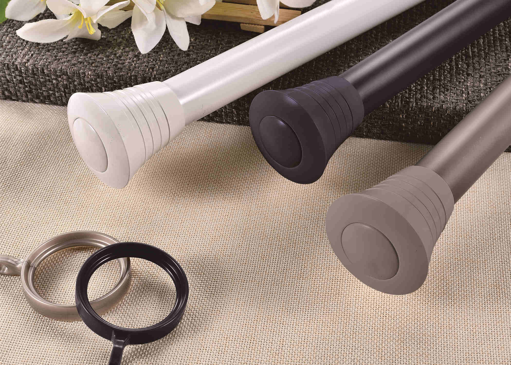 Grey Color 1.8mm Thick Aluminum Curtain Rod 28mm Diameter Curtain Pole