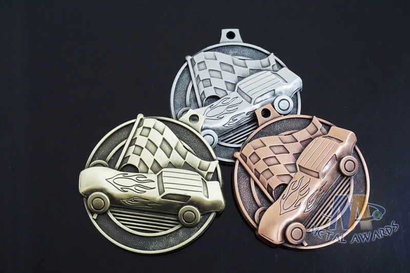 Antique Plating 3D Design Custom Zinc Alloy Metal Engraved Racing Bicycle Medals Without Soft Enamel