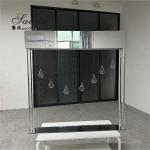 Wedding Crystal Flower Stand Centerpiece With Mirror Flower Holder 150cm