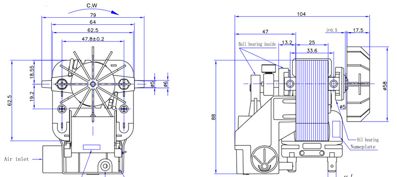 Single Phase Air Nebulizer Compressor Motor CL B 25mm 3 bar Atomizing Chamber