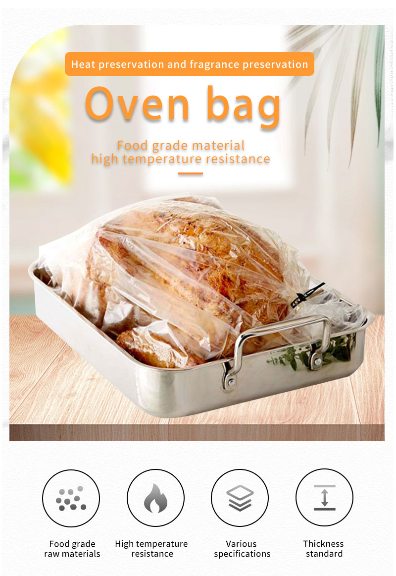 Disposable Food Safe Microwave Fresh Meat Packaging 12 Microns Cooking Turkey Oven Bag