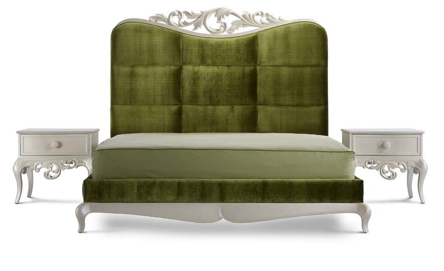 White Green Five Piece Luxury Classic Bedroom Set Victorian Bedroom Furniture