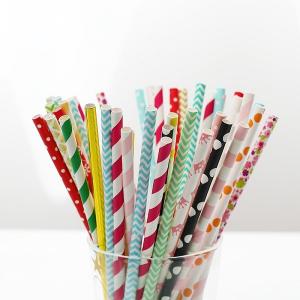 China Compostable Durable Paper Party Straws 7.87 Inches Long 0.25 Inches Diameter wholesale