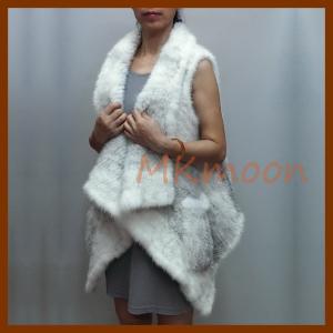 China knitted Mink fur ponch, mink fur cape -MKM106# wholesale