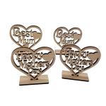Wooden handicraft ornaments Heart hollow letters laser cutting wood chips