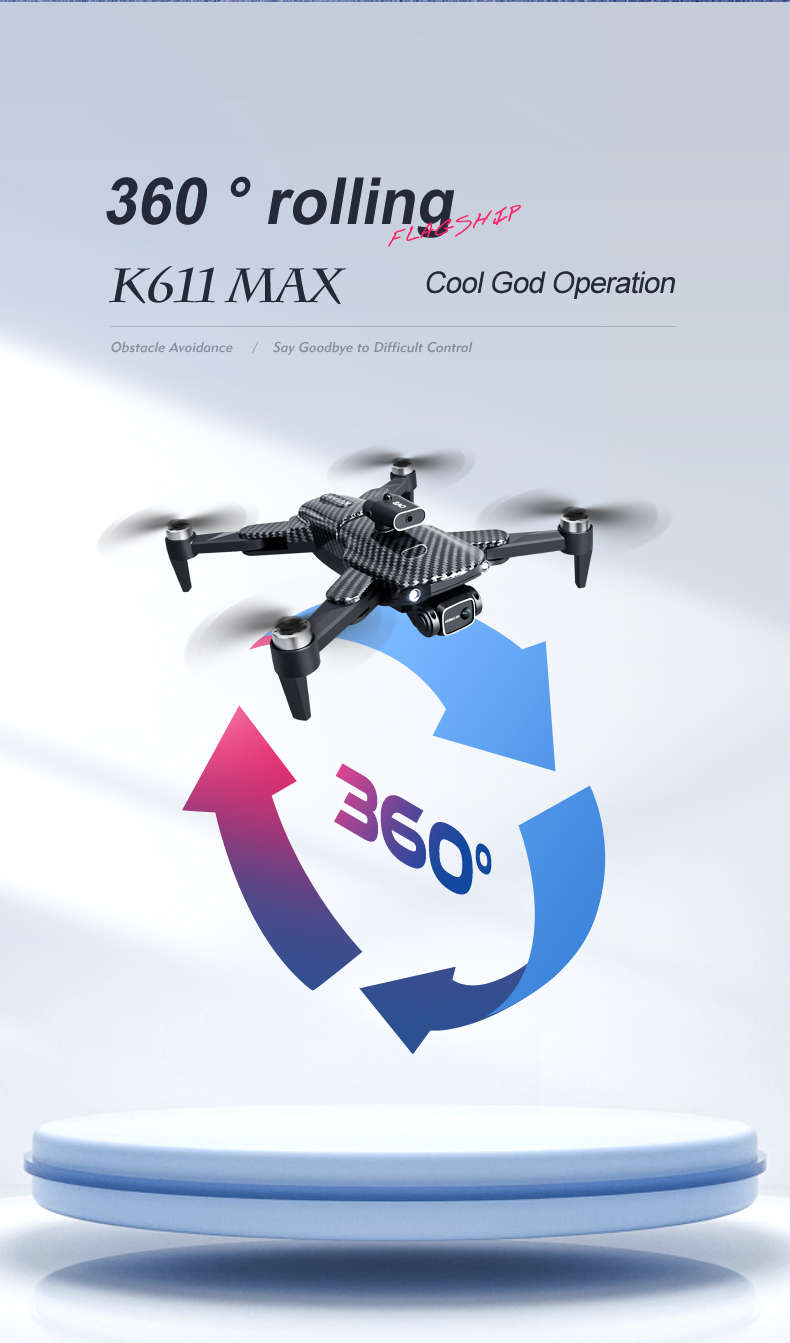 K818max 360 Degree Flip Drone Professional 4k Obstacle Avoidance Fpv Wifi Camera Electric for Intermediate Operators 122 g