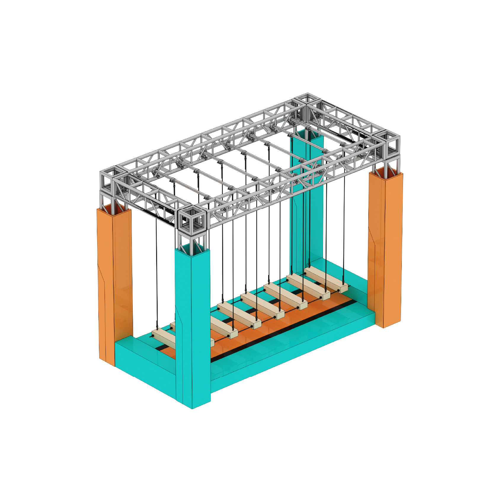 Multiple Color Playground Ninja Course , Obstacle Course Playground Equipment
