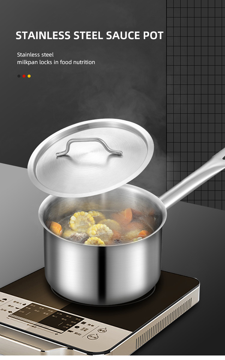Kitchen Cooking Food Soup Stock Pot Straight Saucepan With SS Handle