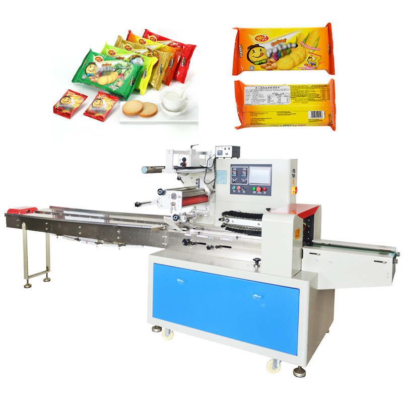 220v Biscuit Pillow Packaging Machine Continuous Packer Flow