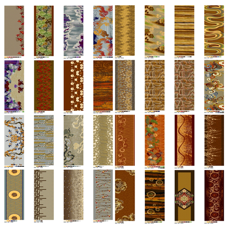 Flower Printed PVC Carpet Flooring 80% Wool 20% Nylon Jacquard Style