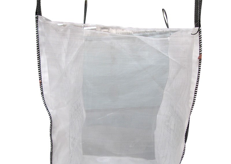 Breathable Flat Bottom Vented Tonne Bags , Filling Spout Top One Ton Bulk Bags