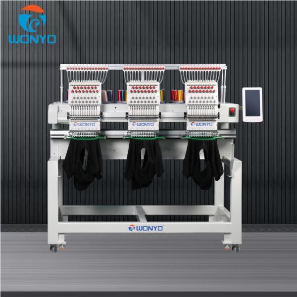 Wonyo High-Speed 3-Head Computerized 3D Embroidery Machine for Cap and T-Shirt, Flat Things