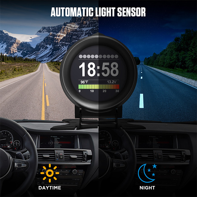 X60 Smart Multifunctional Vehicle Temperature Gauge Car Digital Voltage Speed Meter