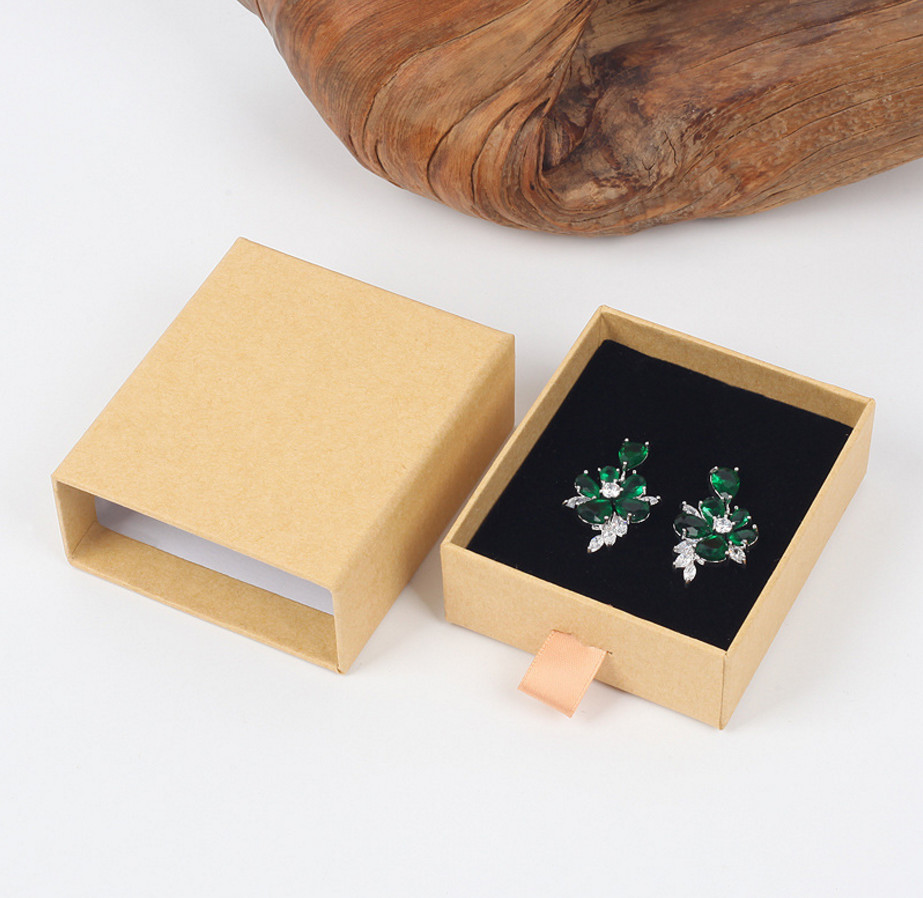 Brown & Black Corrugated Paper Box Jewelry Packing For Valentine'S Day Gift
