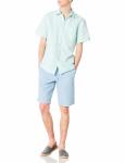 Curved Hem Mens Casual Short Sleeve Shirts 52% Linen 48% Cotton Blend