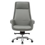 Gray PU Leather Revolving Chair Ergonomic Swivel Office Chair