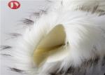 White Plush Faux Fur Fabric With Black Tip Collar Tissavel Boots Toys 1100 Gsm
