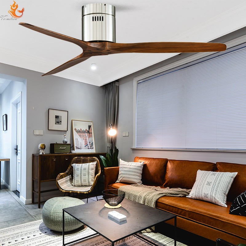 Modern 52 Inch DC Motor Ceiling Fan With Remote Control For Bedroom