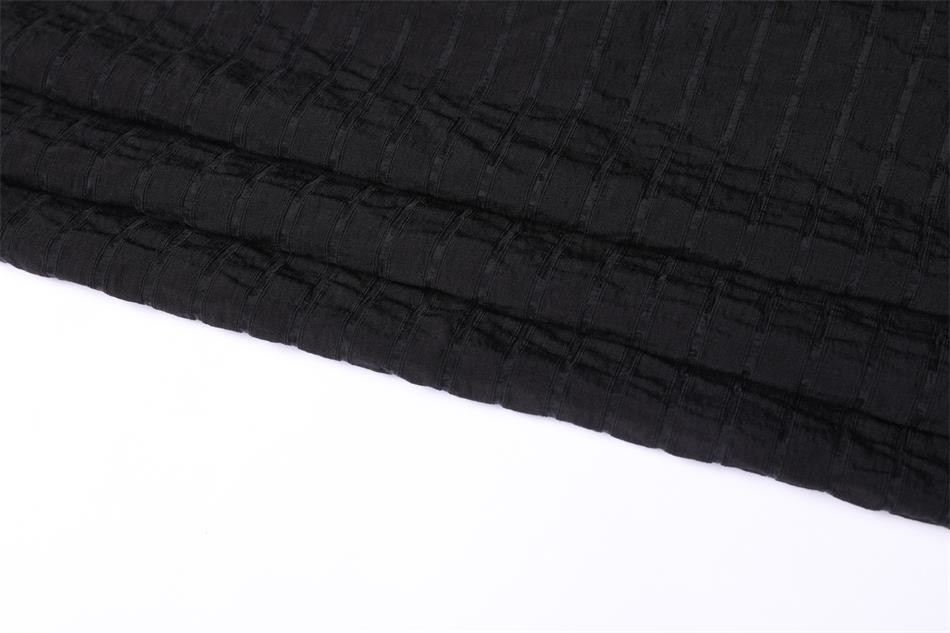 Stripe Style 90gsm Polyester Chiffon Fabric Black 75Dx75D