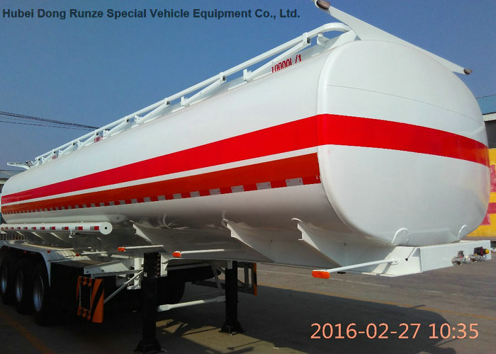 49m3 Stainless Steel Fuel Tanker Semi Trailer 3 Axles For Diesel ,Oil , Gasoline, Kerosene Transport