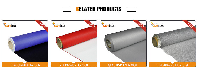 Red Medium Duty Industrial Fire Blanket Roll Material Silicone Coated Fiberglass Fabric