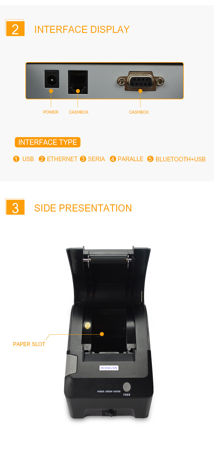 Ethernet Interface Bluetooth Barcode Scanner 58mm 2 Inch Mobile Thermal Printer