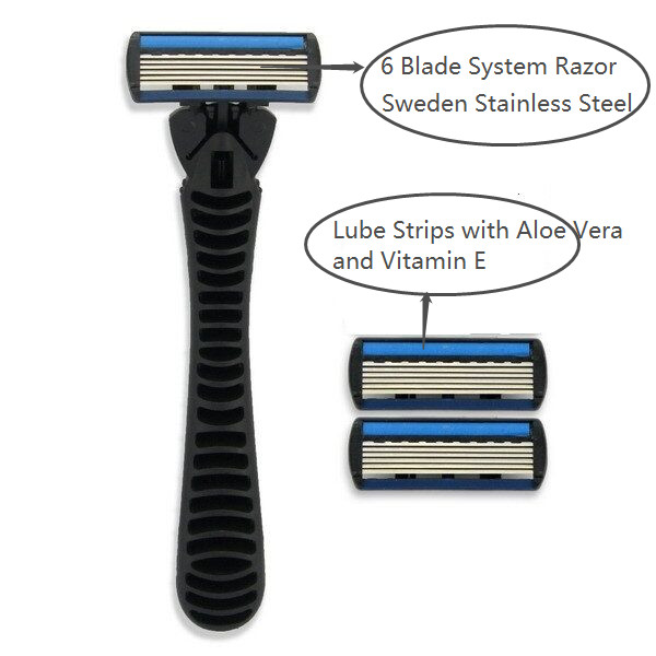 3-6 Blades Disposable Face and Body Hair Removal Razor Pack for Women with Razor Head Refills
