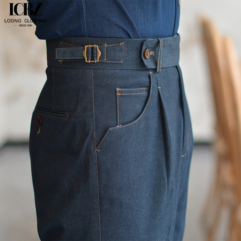 Support 7 Days Sample Order Lead Time Waisted Vintage Twill Denim Pants for Men Suit