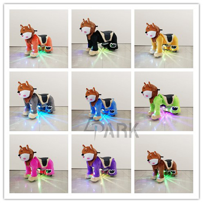 Kids Stuffed Animal Ride Electric, Coin Operated Kiddie Walking Animal Ride On Toy