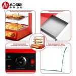 3 Layers Red Snack Food Warmer Showcase for Commercial Food Preservation