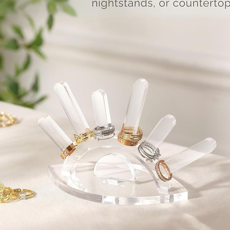 Custom Color Acrylic Display Lucite Ring Holder Organizer For Jewelry Collection