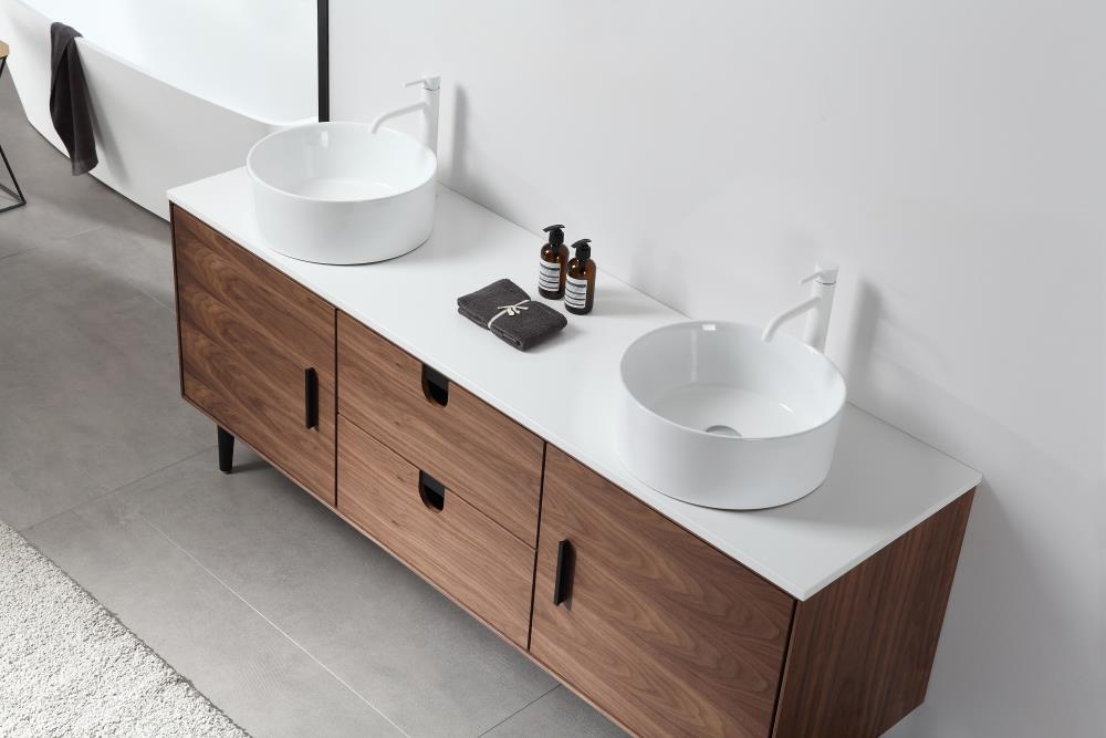 Contemporary Square Smart Mirror Vanity Combo Bathroom Washbasin Cabinet With Drawers