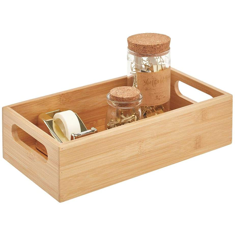 Bamboo Storage Bin with Handles Multifunctional and Customer Logo Storage Solution